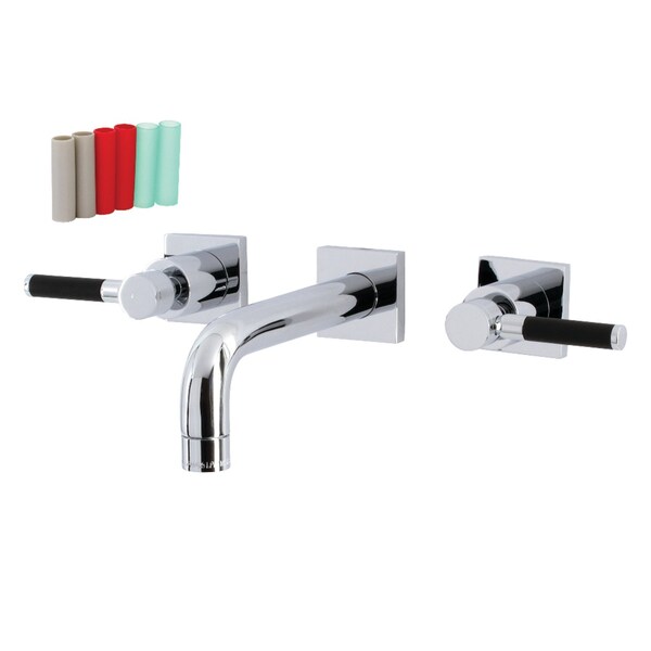 Kingston Brass KS6121DKL Two-Handle Wall Mount Bathroom Faucet, Polished Chrome KS6121DKL - main